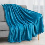 Pom Pom Fringe Throw Blanket