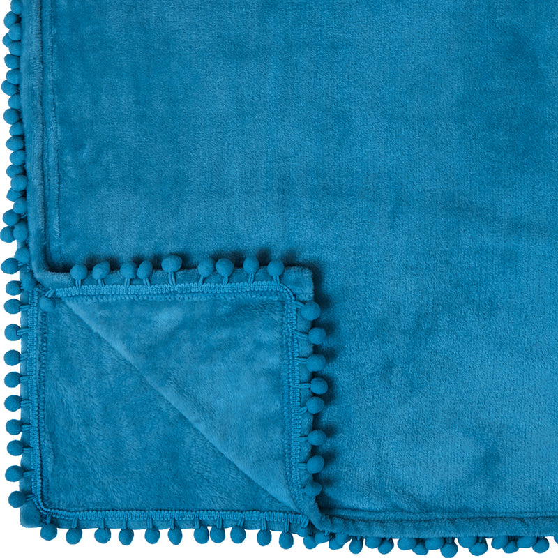 Pom Pom Fringe Throw Blanket