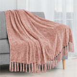 Chenille Tassel Fringe Throw Blanket