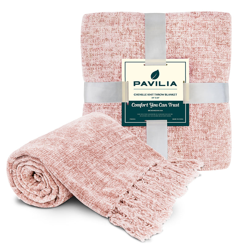 Chenille Tassel Fringe Throw Blanket