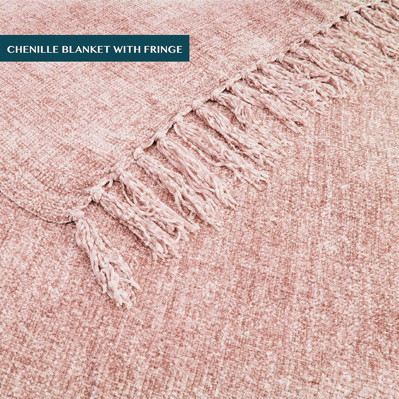 Chenille Tassel Fringe Throw Blanket