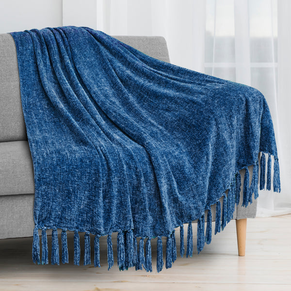 Chenille Tassel Fringe Throw Blanket