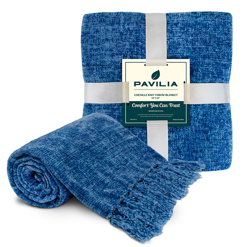 Chenille Tassel Fringe Throw Blanket