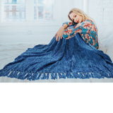 Chenille Tassel Fringe Throw Blanket