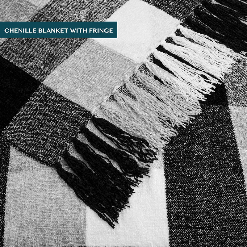 Chenille Tassel Fringe Throw Blanket