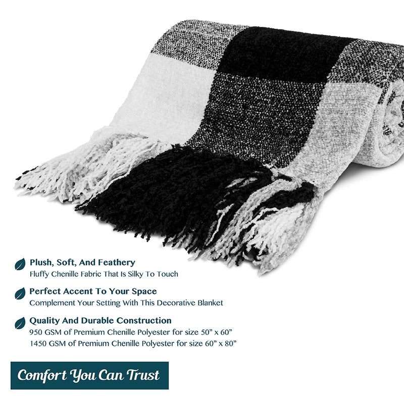 Chenille Tassel Fringe Throw Blanket