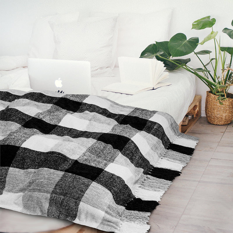 Chenille Tassel Fringe Throw Blanket