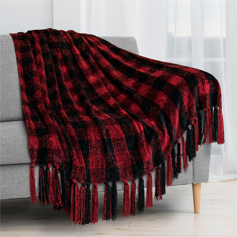 Chenille Tassel Fringe Throw Blanket