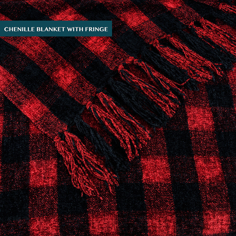 Chenille Tassel Fringe Throw Blanket