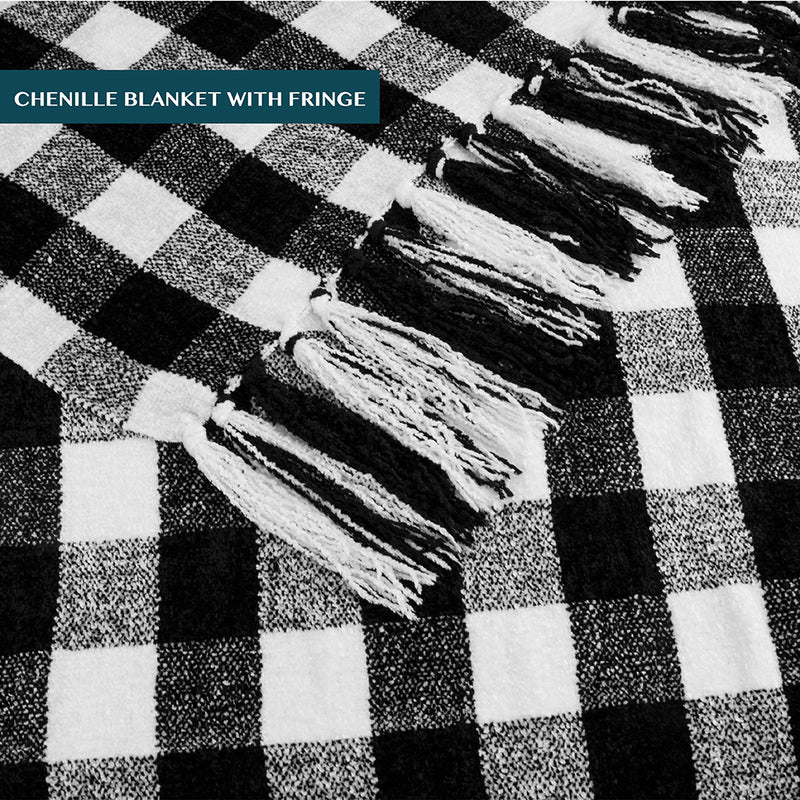 Chenille Tassel Fringe Throw Blanket