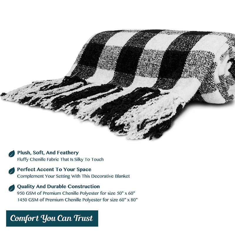Chenille Tassel Fringe Throw Blanket
