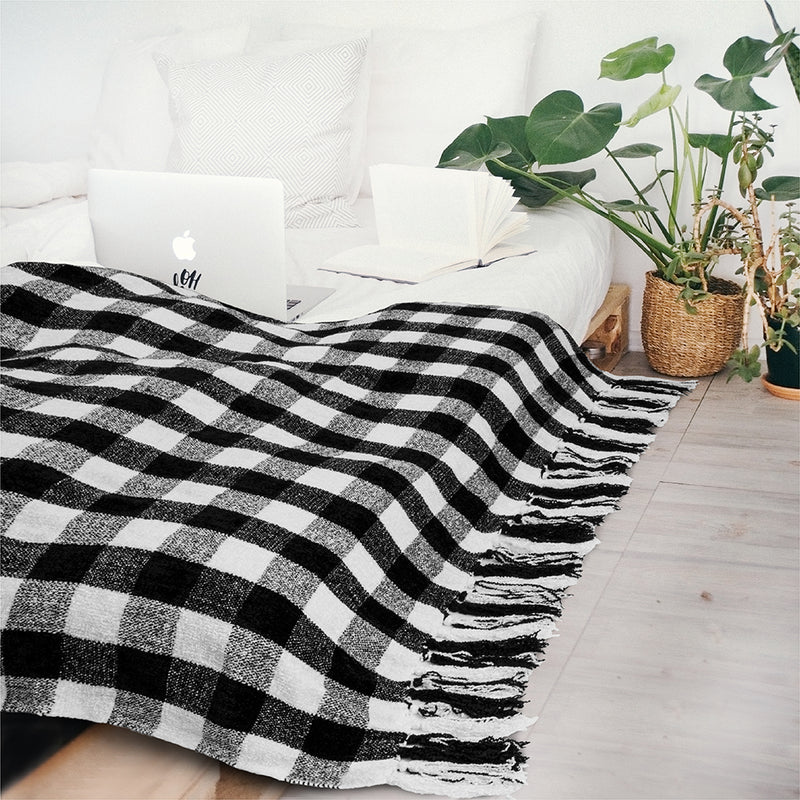 Chenille Tassel Fringe Throw Blanket