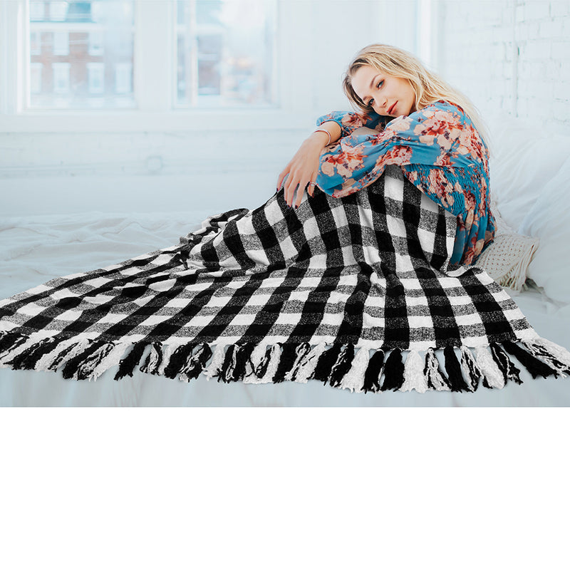 Chenille Tassel Fringe Throw Blanket