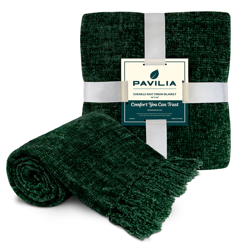 Chenille Tassel Fringe Throw Blanket