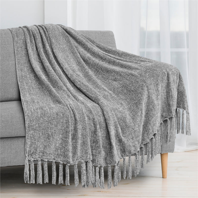 Chenille Tassel Fringe Throw Blanket