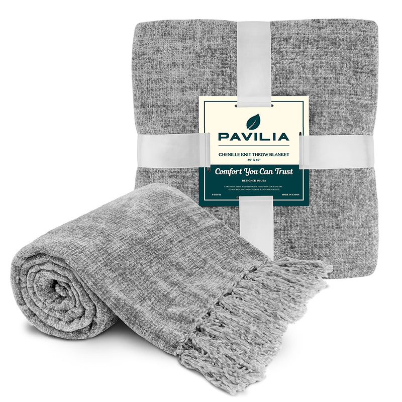 Chenille Tassel Fringe Throw Blanket