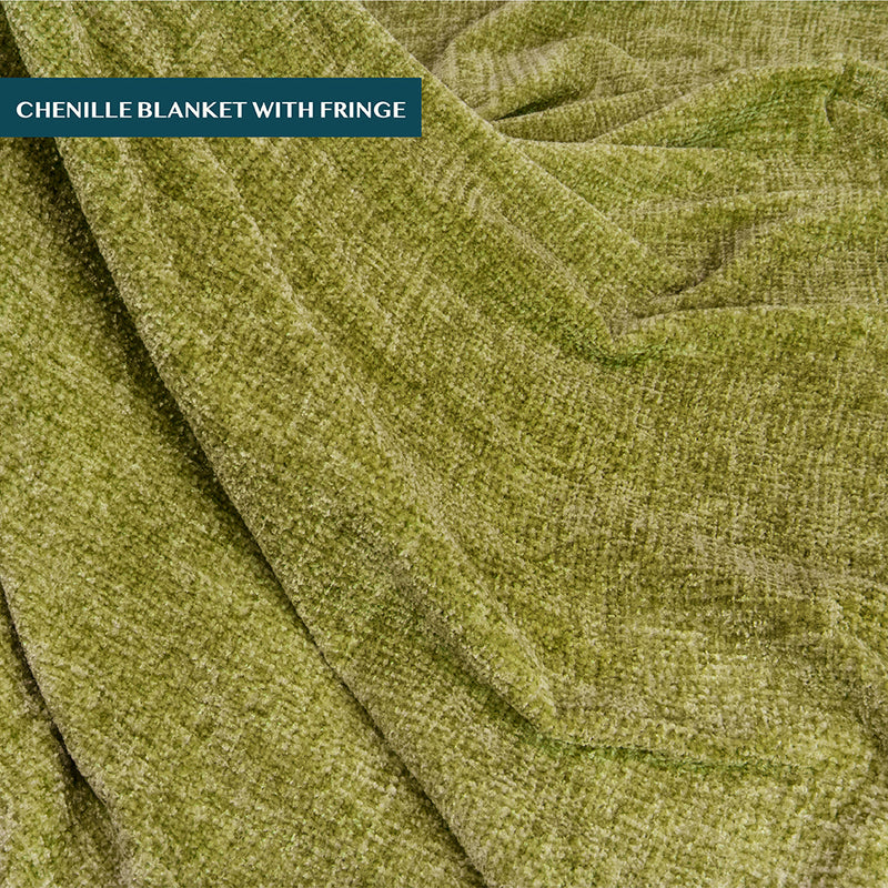 Chenille Tassel Fringe Throw Blanket