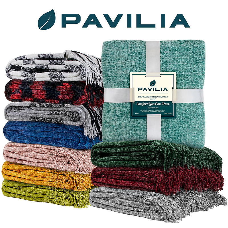 Chenille Tassel Fringe Throw Blanket