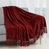 Chenille Tassel Fringe Throw Blanket