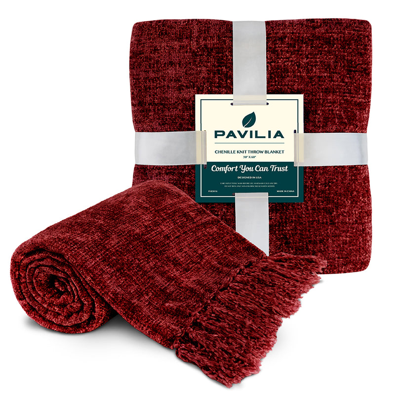 Chenille Tassel Fringe Throw Blanket