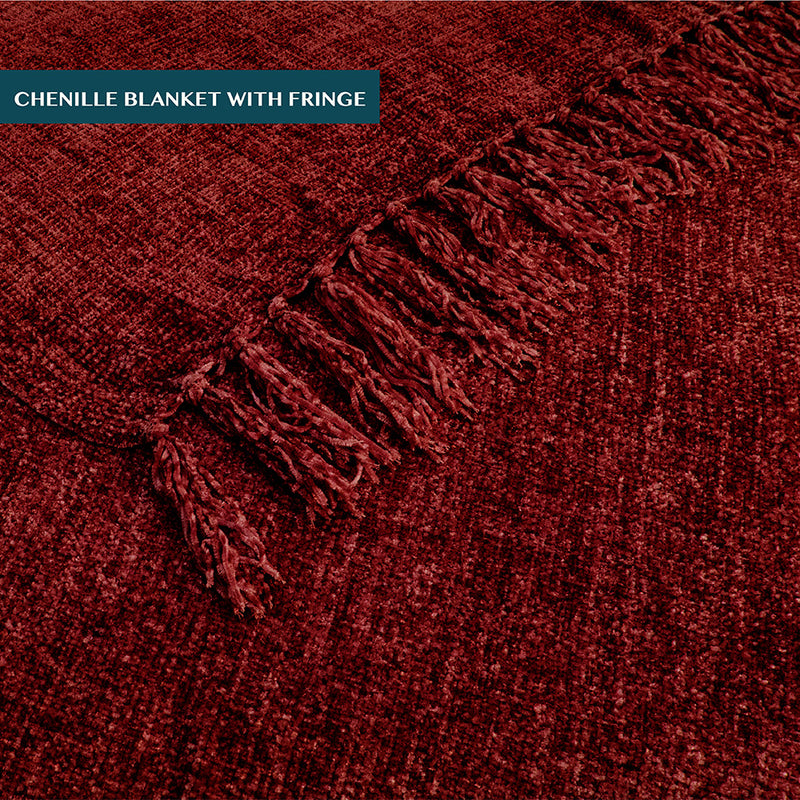 Chenille Tassel Fringe Throw Blanket
