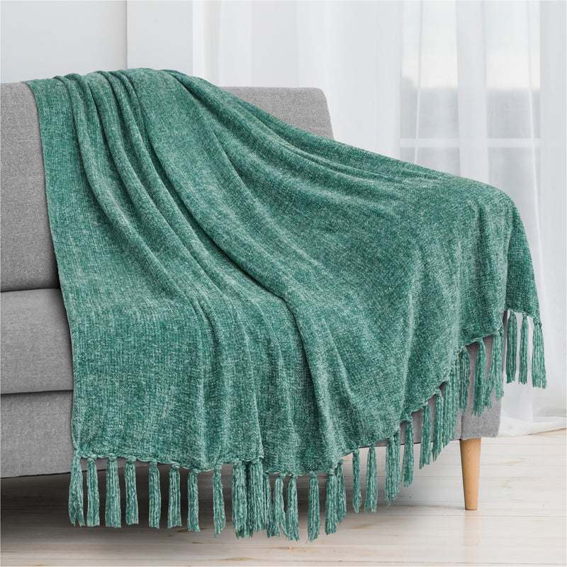 Chenille Tassel Fringe Throw Blanket