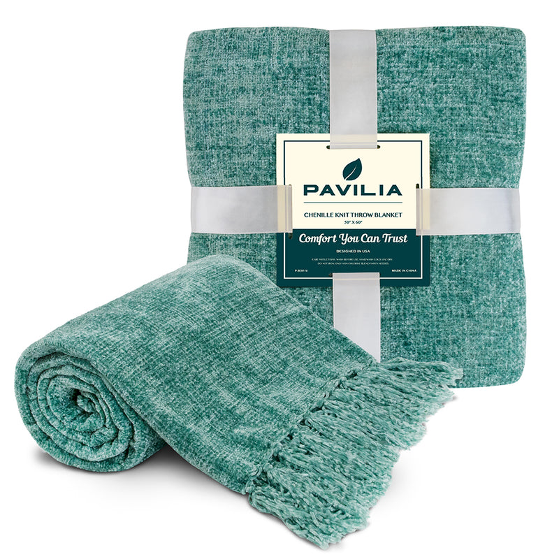 Chenille Tassel Fringe Throw Blanket