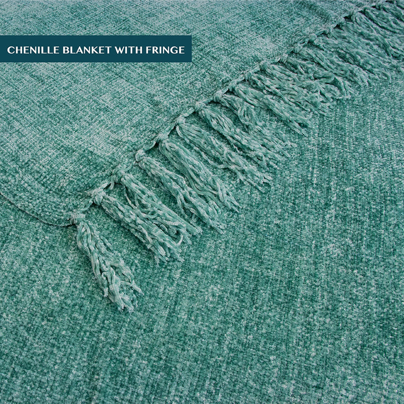 Chenille Tassel Fringe Throw Blanket