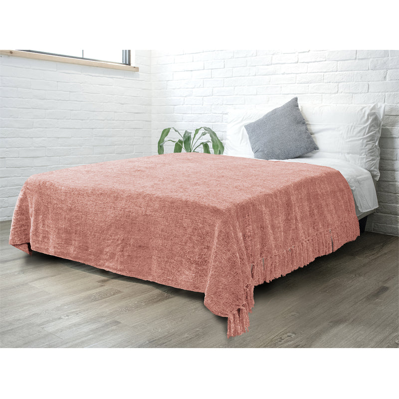 Chenille Tassel Fringe Throw Blanket