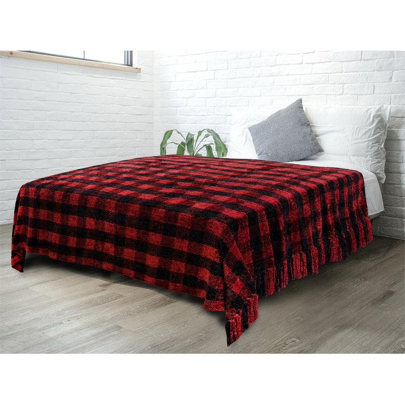Chenille Tassel Fringe Throw Blanket