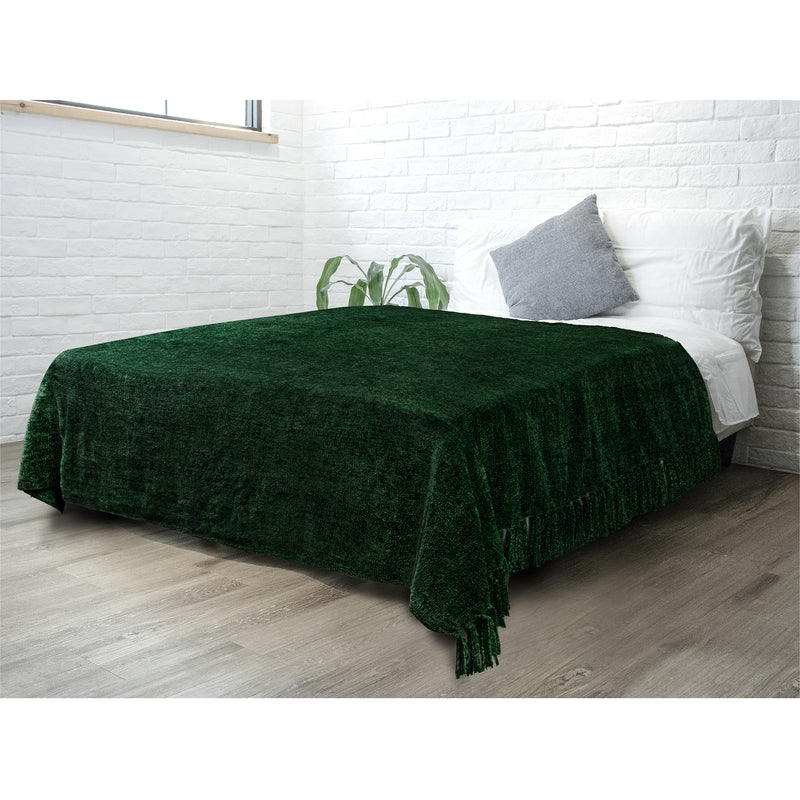 Chenille Tassel Fringe Throw Blanket