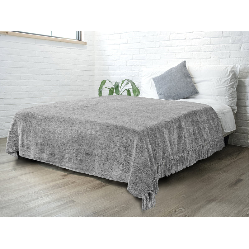 Chenille Tassel Fringe Throw Blanket