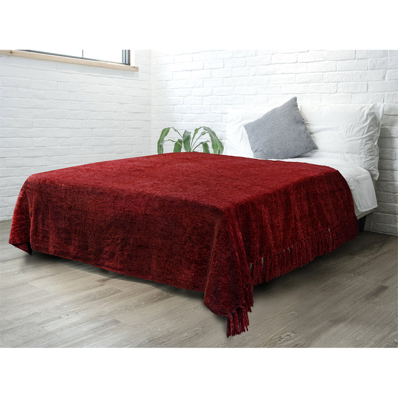 Chenille Tassel Fringe Throw Blanket