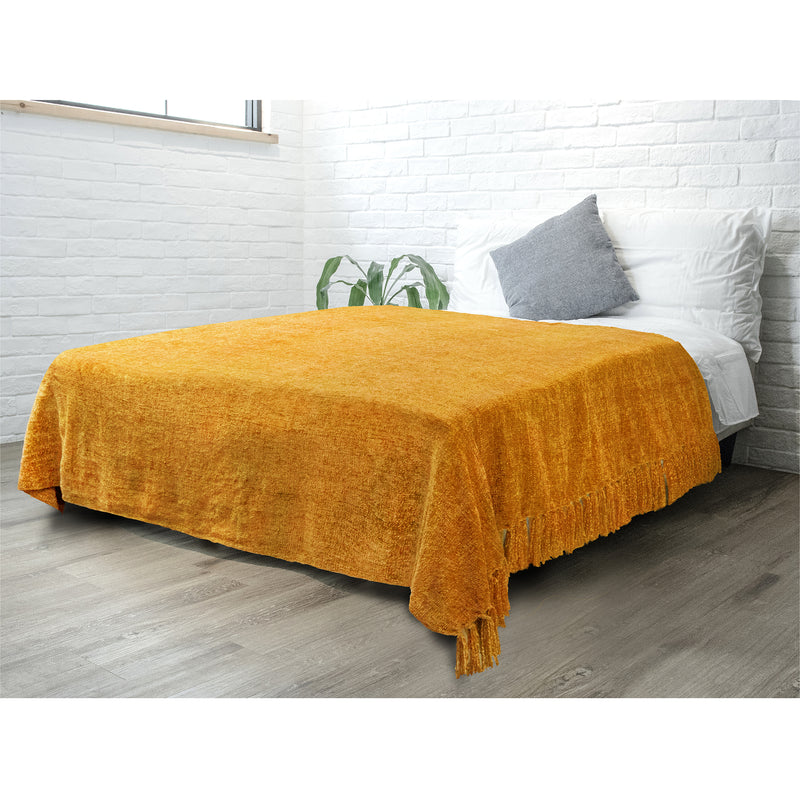 Chenille Tassel Fringe Throw Blanket