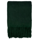 Zig Zag Knit Fringe Throw Blanket