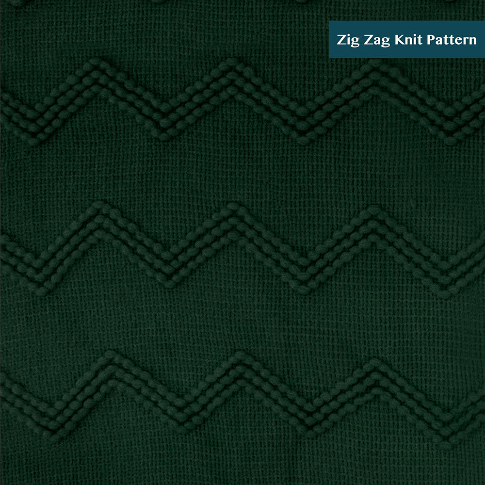 Zig Zag Knit Fringe Throw Blanket