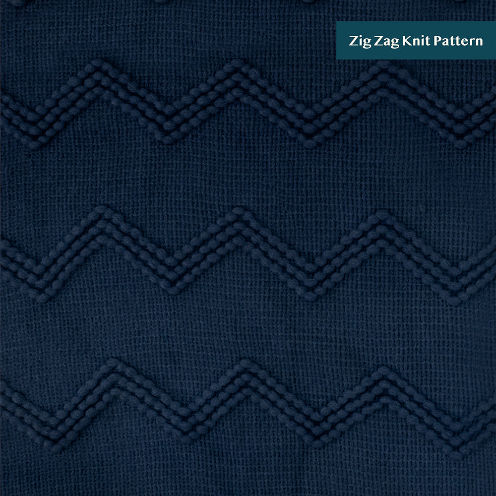 Zig Zag Knit Fringe Throw Blanket