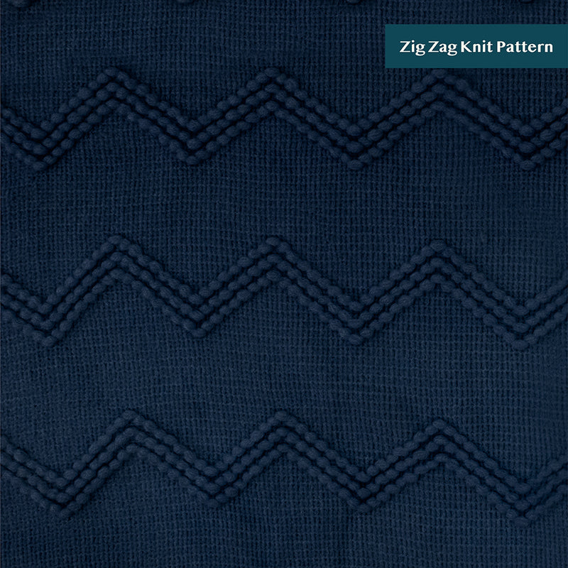 Zig Zag Knit Fringe Throw Blanket
