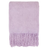 Zig Zag Knit Fringe Throw Blanket