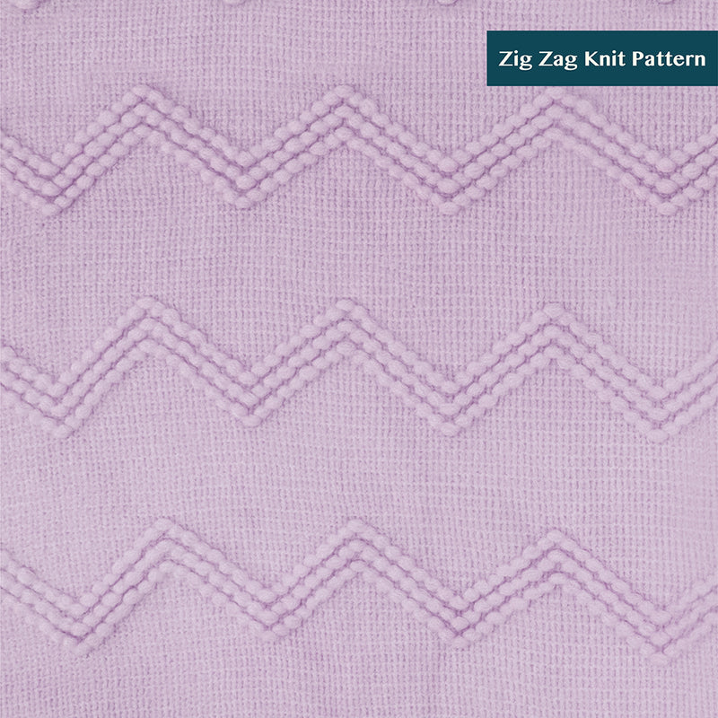 Zig Zag Knit Fringe Throw Blanket