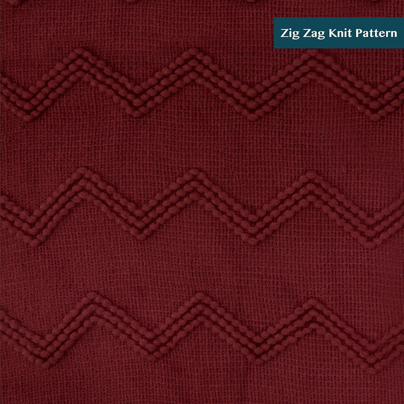 Zig Zag Knit Fringe Throw Blanket