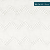 Zig Zag Knit Fringe Throw Blanket