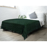 Zig Zag Knit Fringe Throw Blanket
