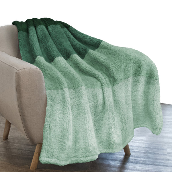 Gradient Ombre Shaggy Sherpa Blanket