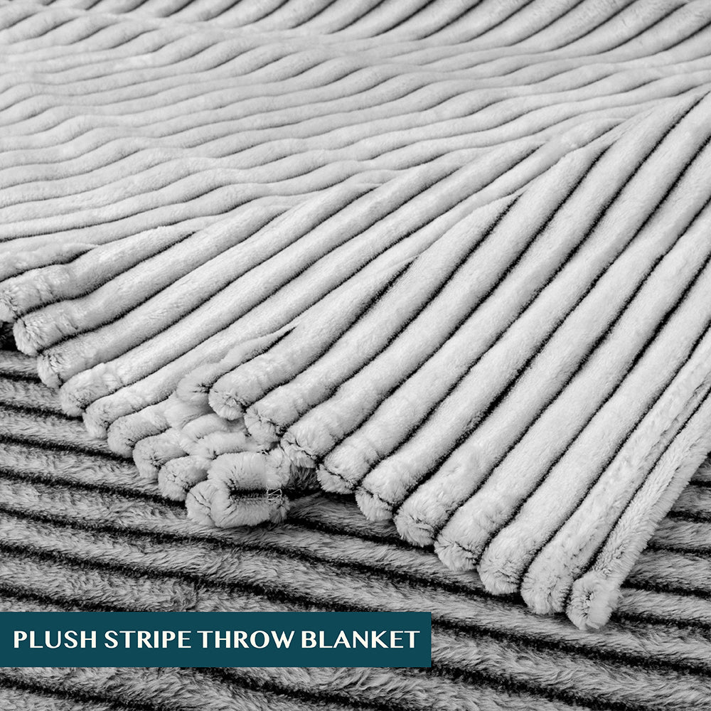 Ribbed Fleece Throw Blanket