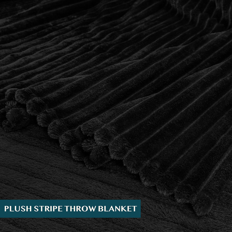 Ribbed Fleece Throw Blanket