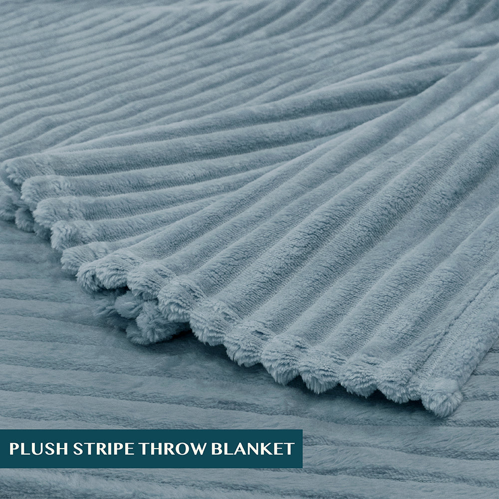 Ribbed Fleece Throw Blanket