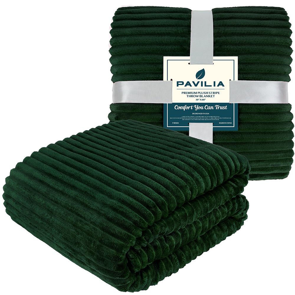 Ribbed Fleece Throw Blanket