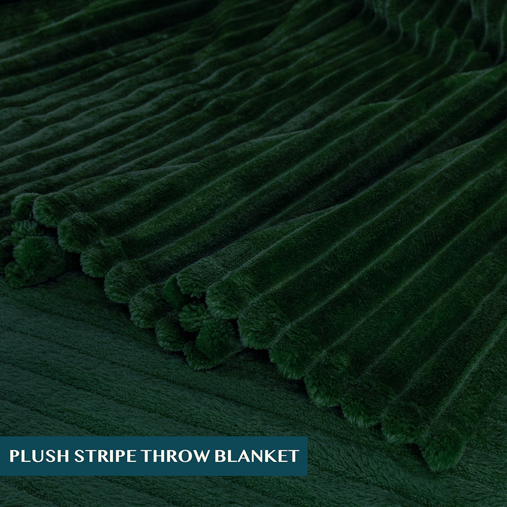 Ribbed Fleece Throw Blanket
