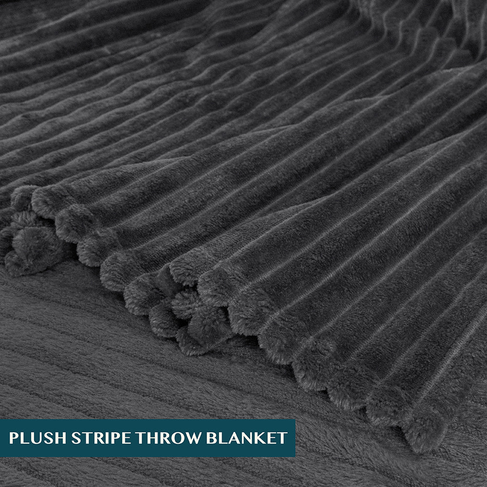Ribbed Fleece Throw Blanket
